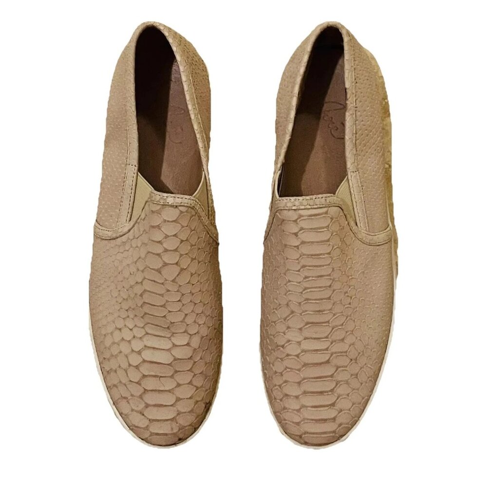 JOIE Kidmore Beige Kidmore Leather Slip-on Alligator/Croc Pattern Sneake…